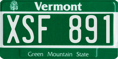 VT license plate XSF891