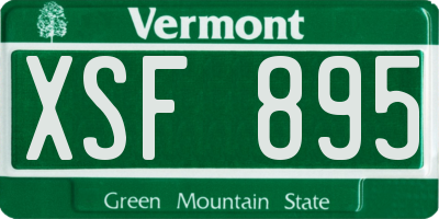 VT license plate XSF895