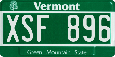 VT license plate XSF896