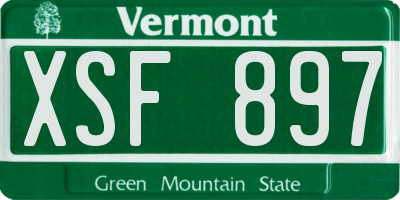 VT license plate XSF897