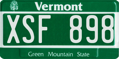VT license plate XSF898