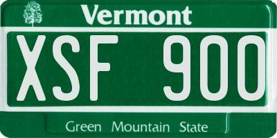 VT license plate XSF900