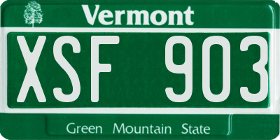 VT license plate XSF903