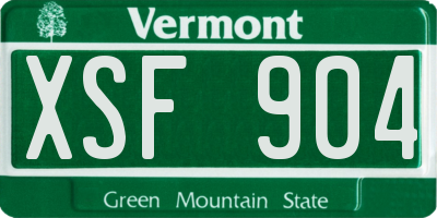 VT license plate XSF904