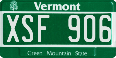 VT license plate XSF906