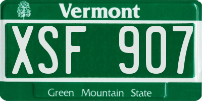 VT license plate XSF907