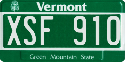 VT license plate XSF910