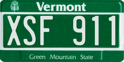 VT license plate XSF911