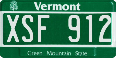 VT license plate XSF912