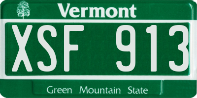 VT license plate XSF913