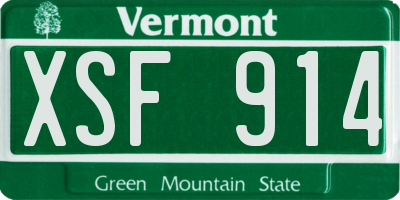 VT license plate XSF914