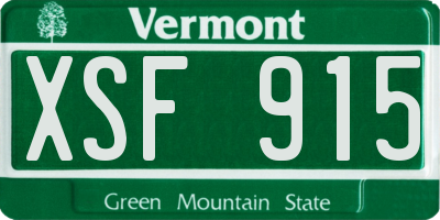 VT license plate XSF915