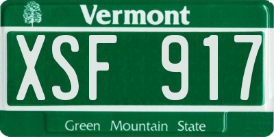 VT license plate XSF917