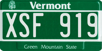 VT license plate XSF919