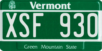 VT license plate XSF930