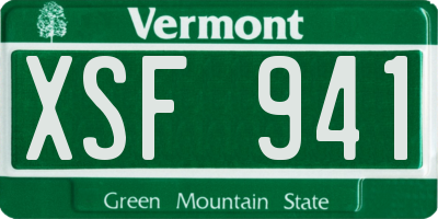 VT license plate XSF941