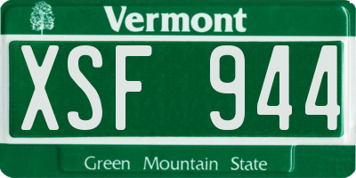 VT license plate XSF944