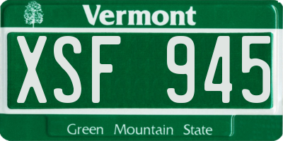 VT license plate XSF945