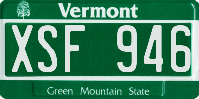 VT license plate XSF946