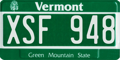 VT license plate XSF948