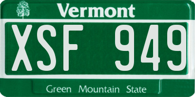 VT license plate XSF949