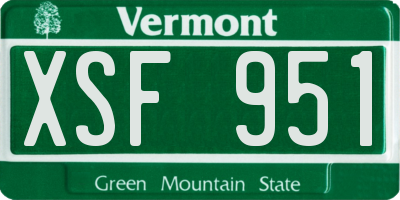 VT license plate XSF951