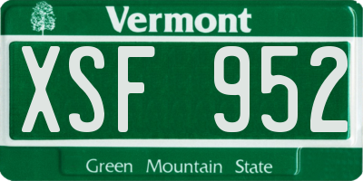 VT license plate XSF952