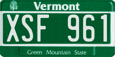 VT license plate XSF961