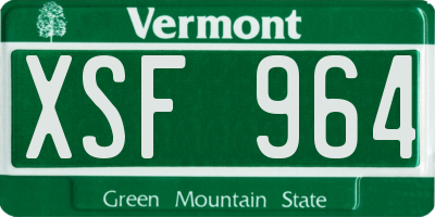 VT license plate XSF964