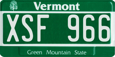 VT license plate XSF966