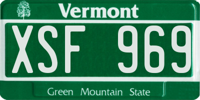 VT license plate XSF969