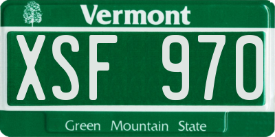 VT license plate XSF970
