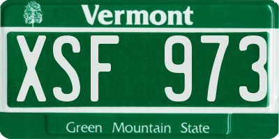 VT license plate XSF973
