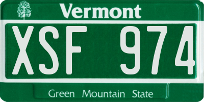 VT license plate XSF974