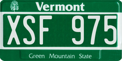 VT license plate XSF975