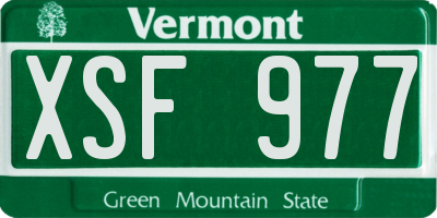 VT license plate XSF977