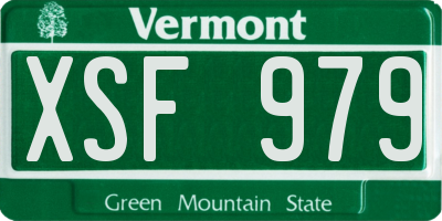 VT license plate XSF979