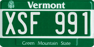 VT license plate XSF991