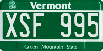 VT license plate XSF995