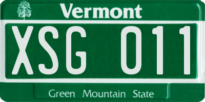 VT license plate XSG011