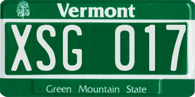 VT license plate XSG017
