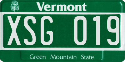 VT license plate XSG019