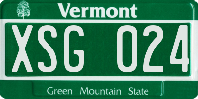 VT license plate XSG024