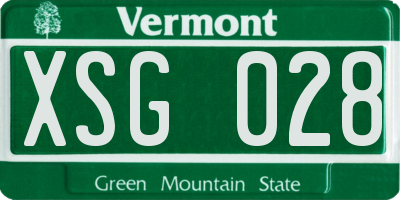 VT license plate XSG028