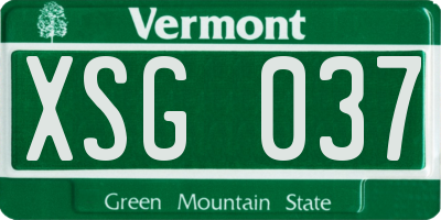 VT license plate XSG037