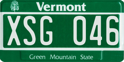 VT license plate XSG046