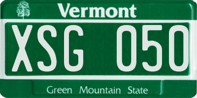 VT license plate XSG050