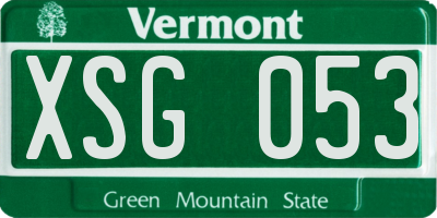 VT license plate XSG053