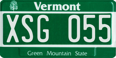 VT license plate XSG055