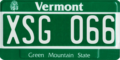 VT license plate XSG066